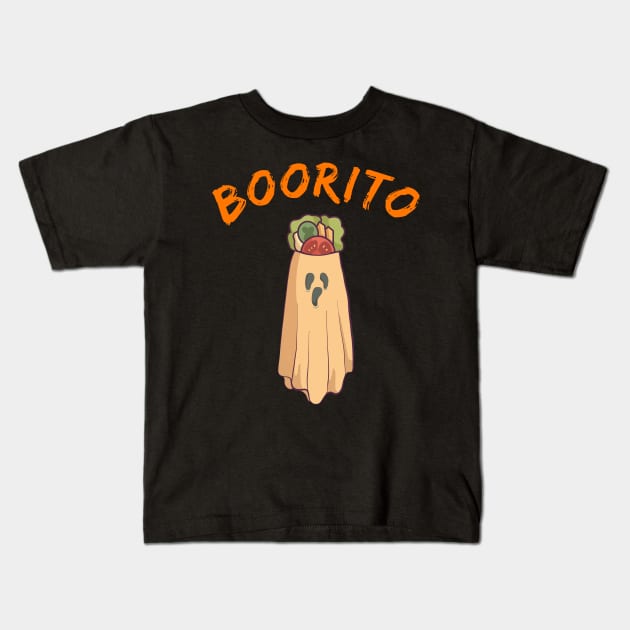 Halloween Burrito Ghost Mexican Trick or Treat Kids T-Shirt by MGO Design